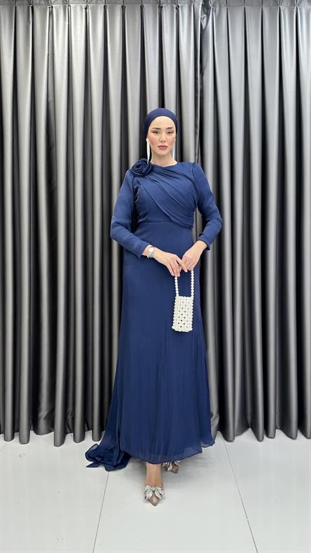 4672 T Abiye Elbise-Lacivert