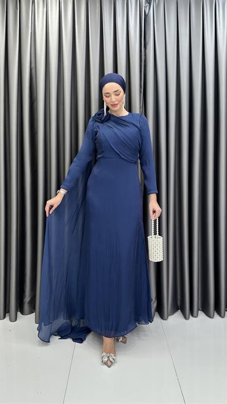 4672 T Abiye Elbise-Lacivert