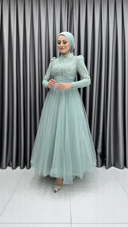 4701 H Abiye Elbise-Mint