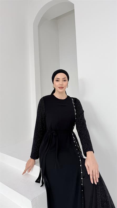 4708 T Abiye Elbise-Siyah