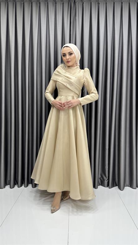 4715 H Abiye Elbise-Gold Rengi