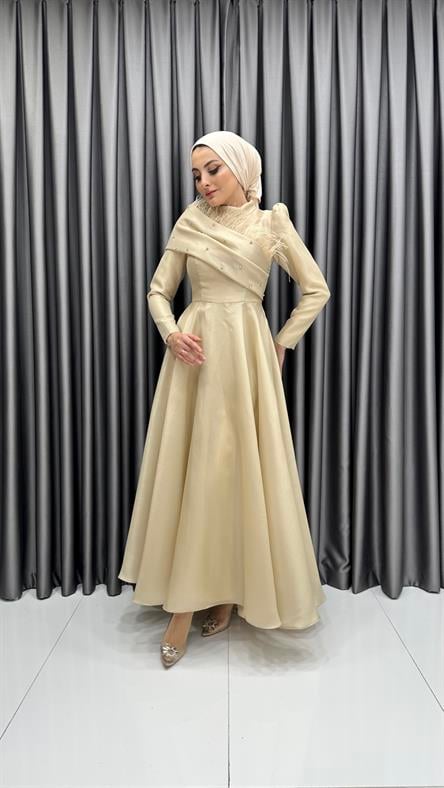 4715 H Abiye Elbise-Gold Rengi