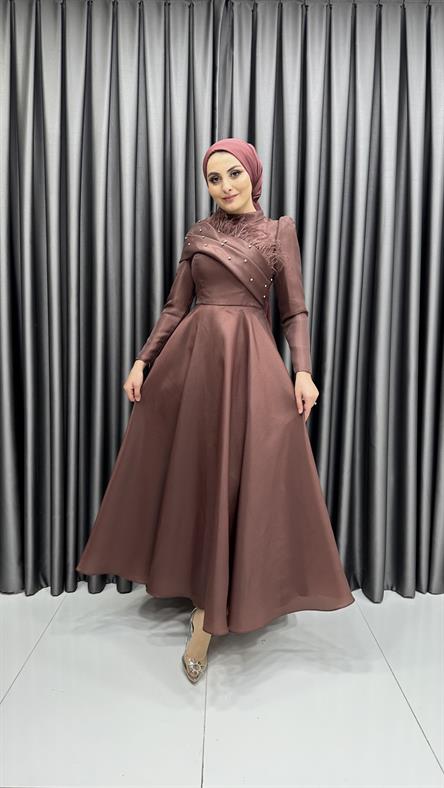 4715 H Abiye Elbise-Gül Rengi