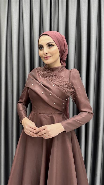 4715 H Abiye Elbise-Gül Rengi