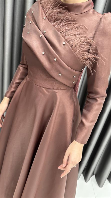 4715 H Abiye Elbise-Gül Rengi