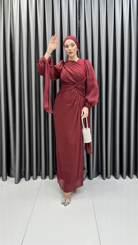 4726 Kelebek Abiye-Bordo