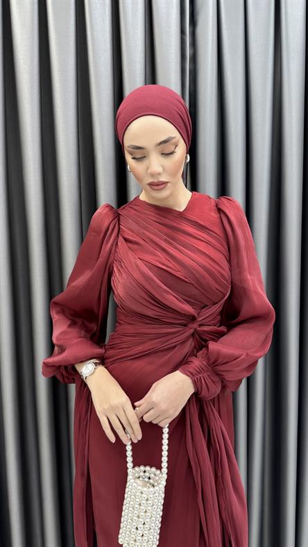 4726 Kelebek Abiye-Bordo