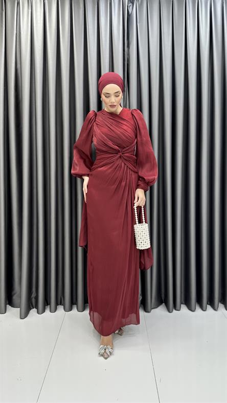 4726 Kelebek Abiye-Bordo