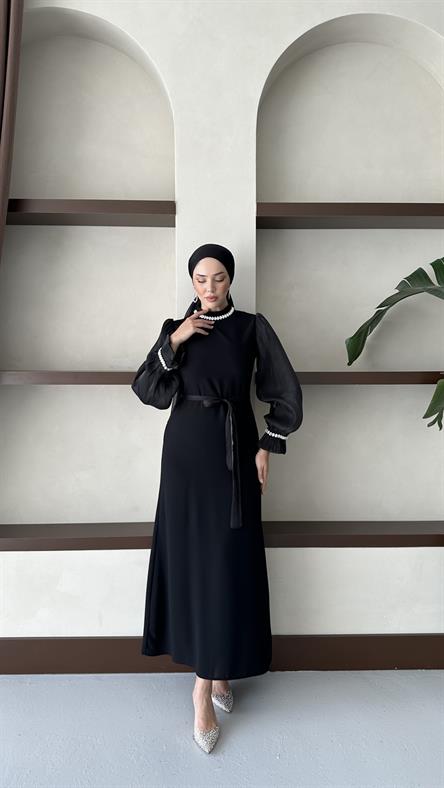 4726 T Krep Elbise-Siyah