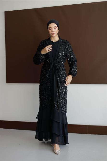 4767 T Abaya Takım-Siyah