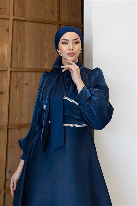 4778 T Abiye Elbise-Lacivert