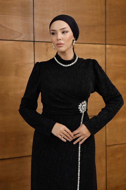 4781 T Abaya Elbise-Siyah