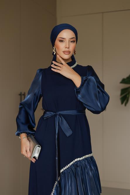 4793 T Abiye Elbise-Lacivert