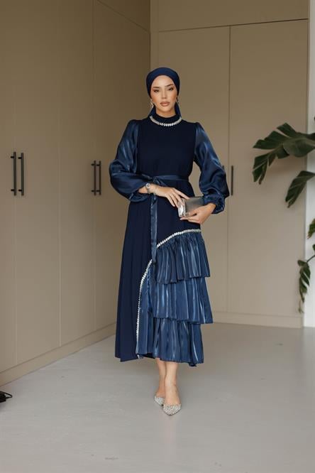 4793 T Abiye Elbise-Lacivert