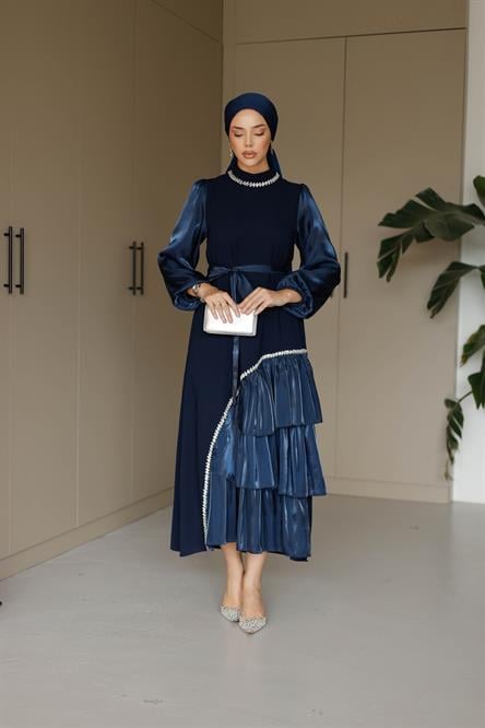 4793 T Abiye Elbise-Lacivert