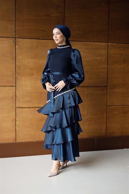 4799 T Abiye Elbise-Lacivert