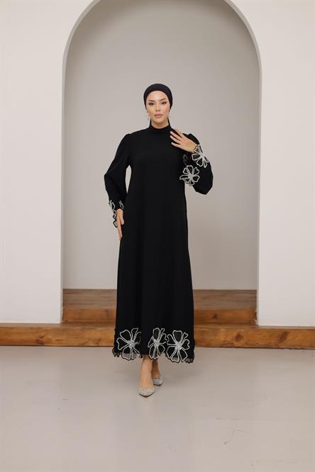 4802 T Abaya Elbise-Siyah