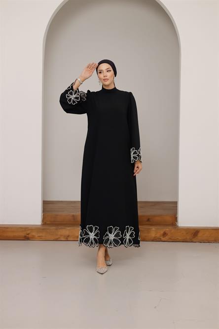 4802 T Abaya Elbise-Siyah