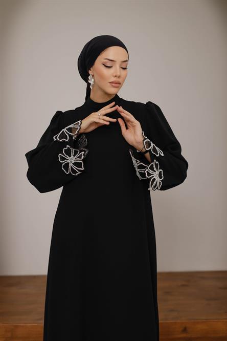 4802 T Abaya Elbise-Siyah