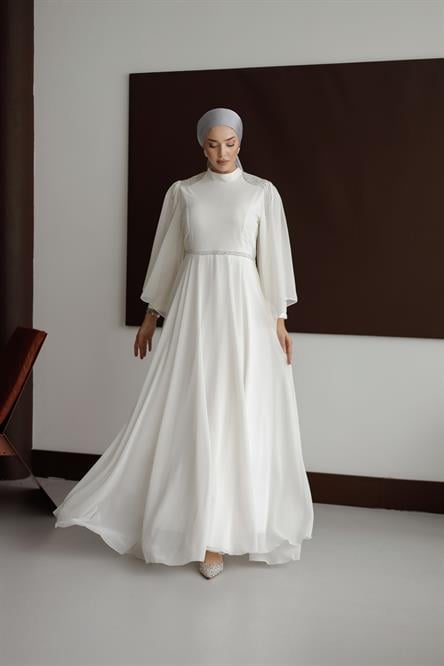 4803 T Abiye Elbise-Ekru