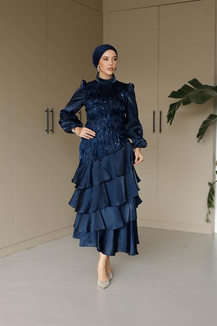 4813 T Organize Tül-Lacivert