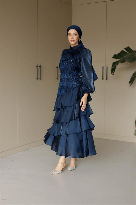 4813 T Organize Tül-Lacivert