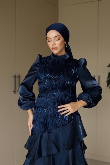 4813 T Organize Tül-Lacivert