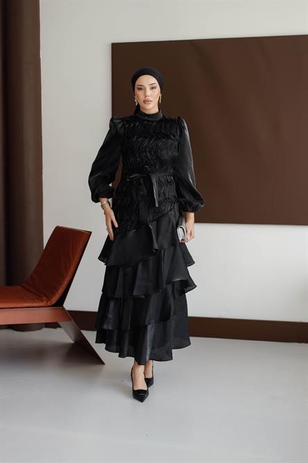 4813 T Organize Tül-Siyah