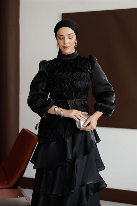 4813 T Organize Tül-Siyah