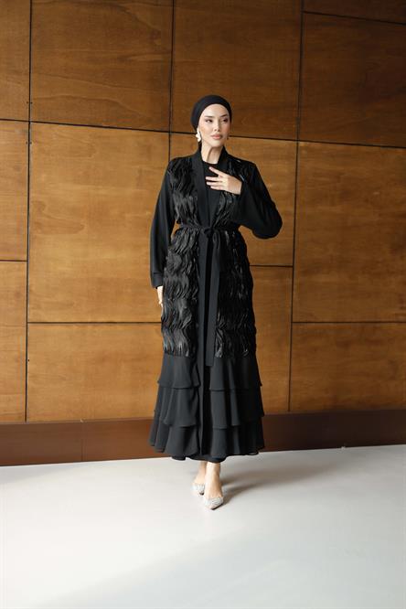 4816 T Abaya Takım-Siyah