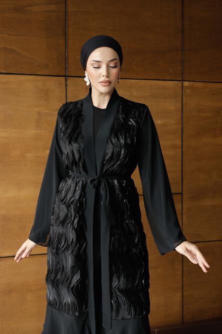 4816 T Abaya Takım-Siyah