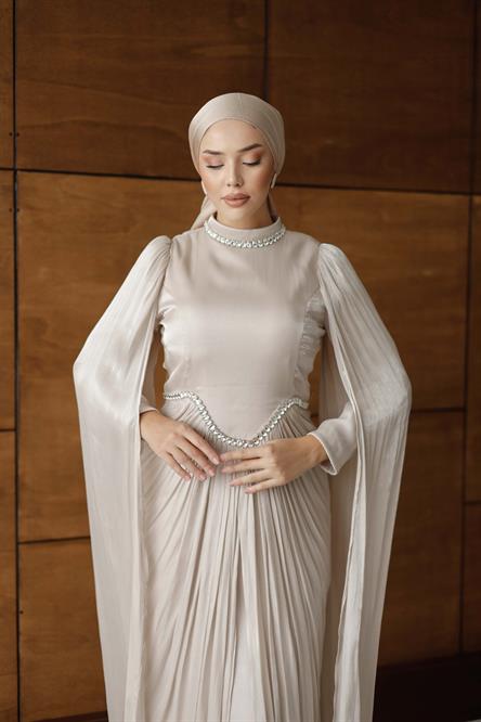 4817 T Periline Abiye-Bej