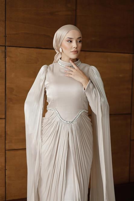 4817 T Periline Abiye-Bej