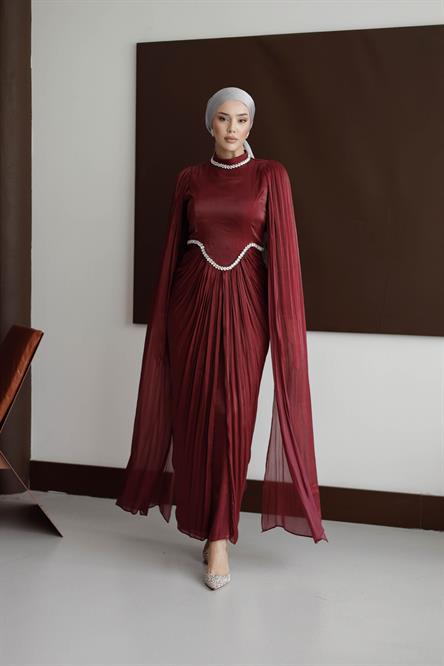 4817 T Periline Abiye-Bordo