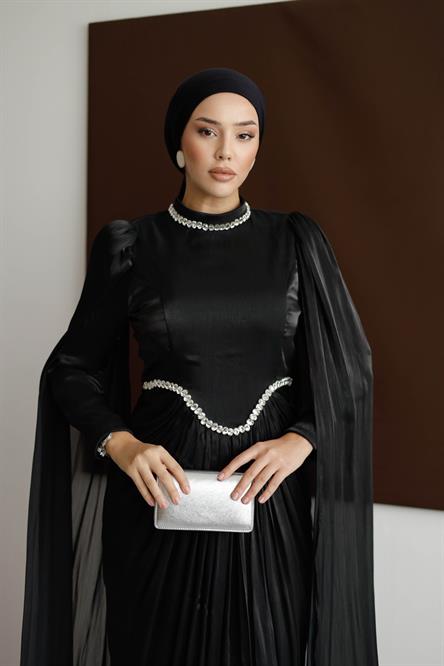 4817 T Periline Abiye-Siyah