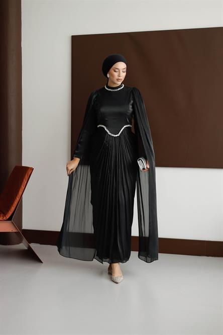 4817 T Periline Abiye-Siyah