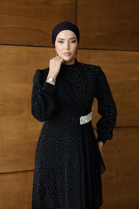 4827 T Abiye Elbise-Siyah