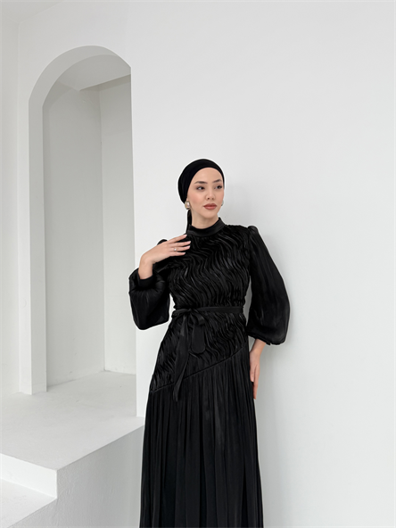 4843 T Abiye Elbise-Siyah