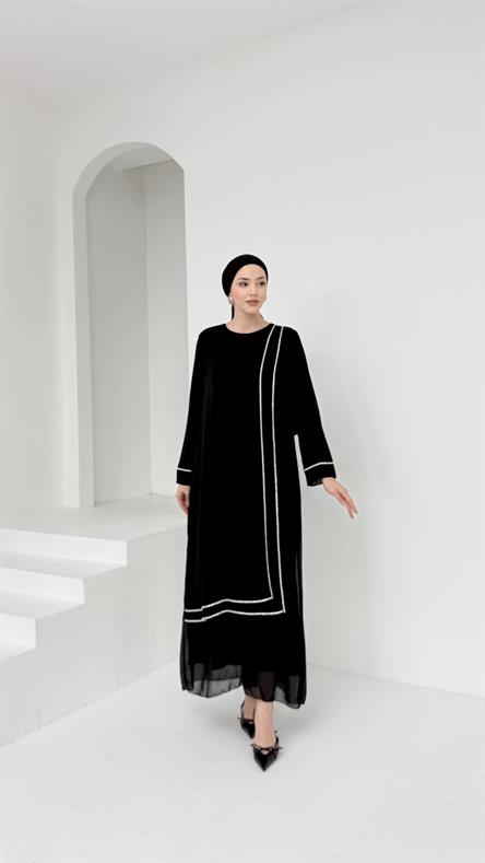 4874 T Abiye Elbise-Siyah