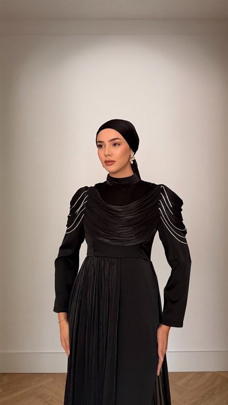 4891 T Zincir Elbise-Siyah