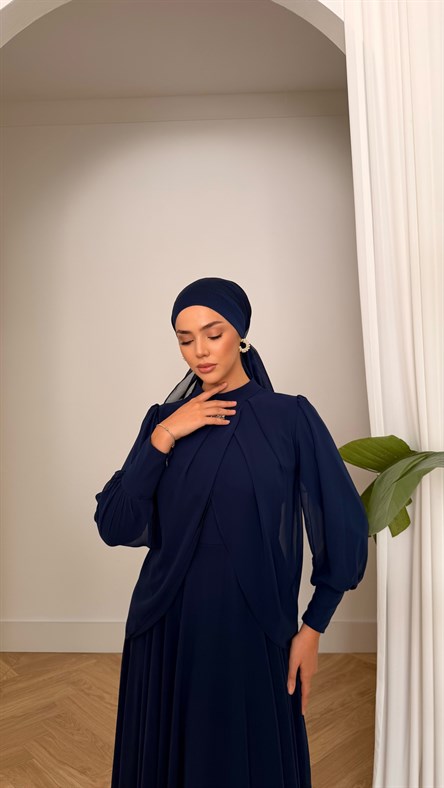 4948 T Bayan Elbise-Lacivert