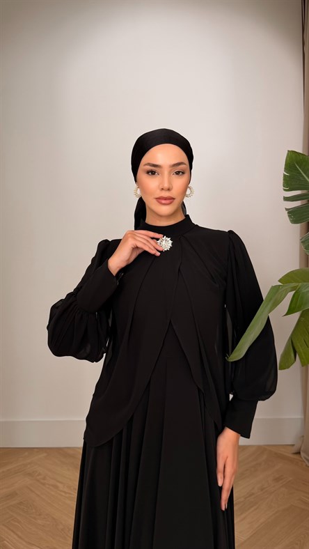 4948 T Bayan Elbise-Siyah
