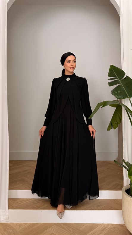 4948 T Bayan Elbise-Siyah