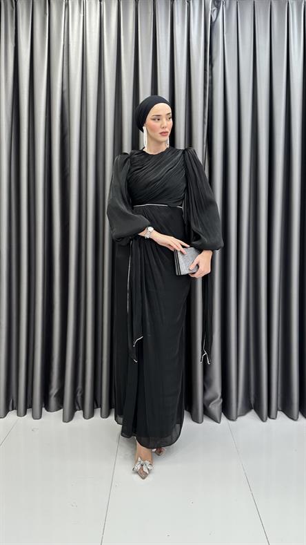 5019 D Abiye Elbise-Siyah