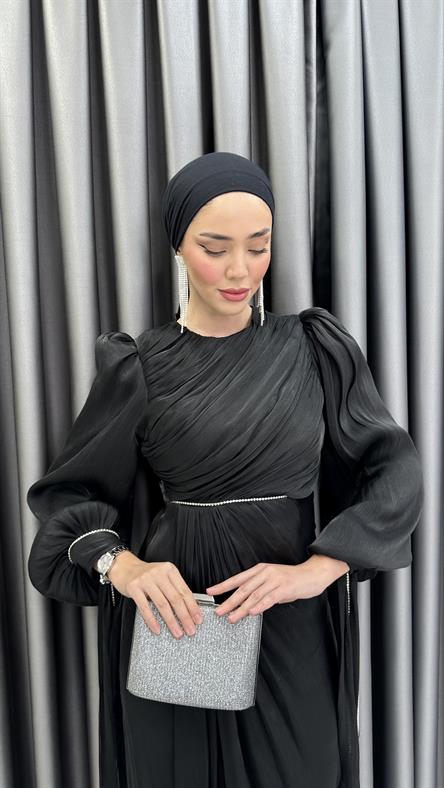 5019 D Abiye Elbise-Siyah