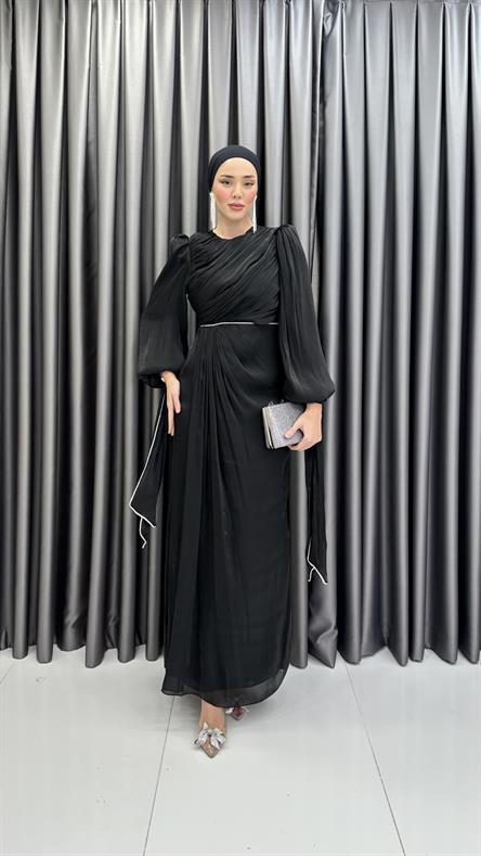 5019 D Abiye Elbise-Siyah