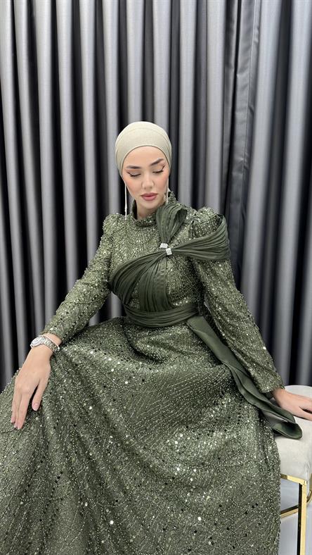 5039 Esmee Abiye-Yeşil