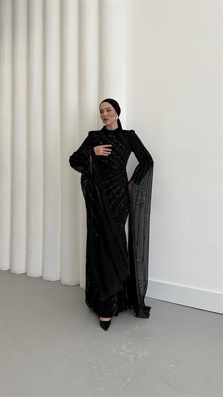 5061 H Şahmaran Abiye-Siyah