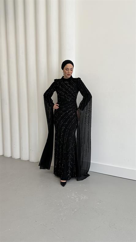 5061 H Şahmaran Abiye-Siyah