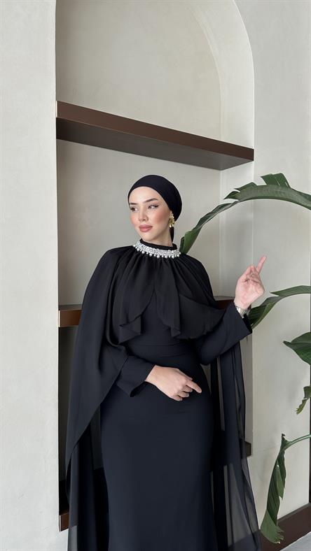 5080 Periline Abiye-Siyah